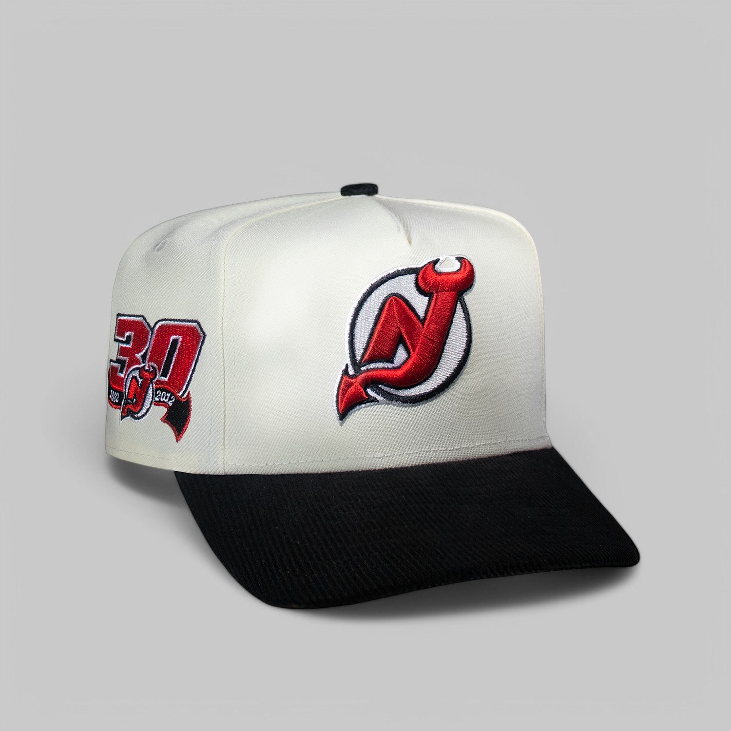 New Jersey Devils Creme and Black Cordy 950 AFrame Snap Back