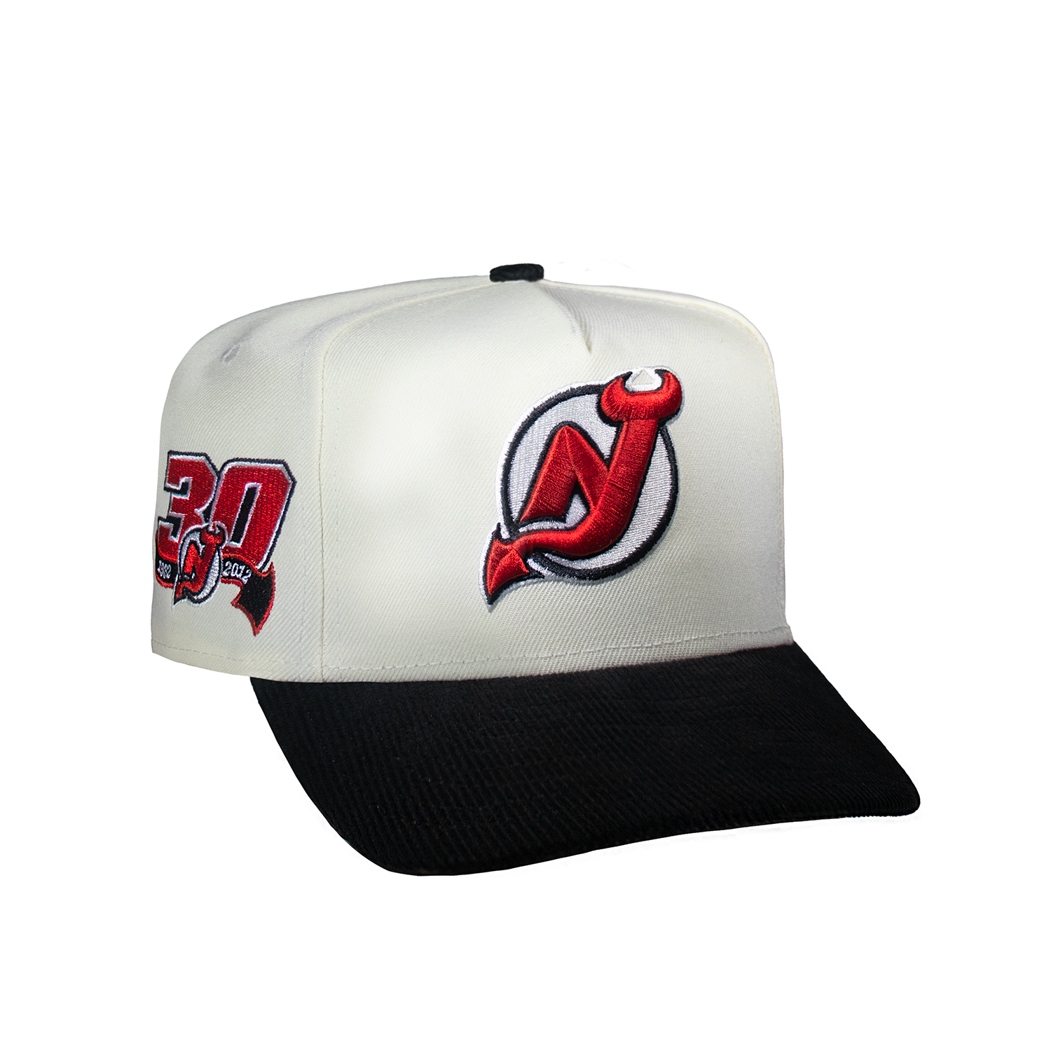 New Jersey Devils Creme and Black Cordy 950 AFrame Snap Back