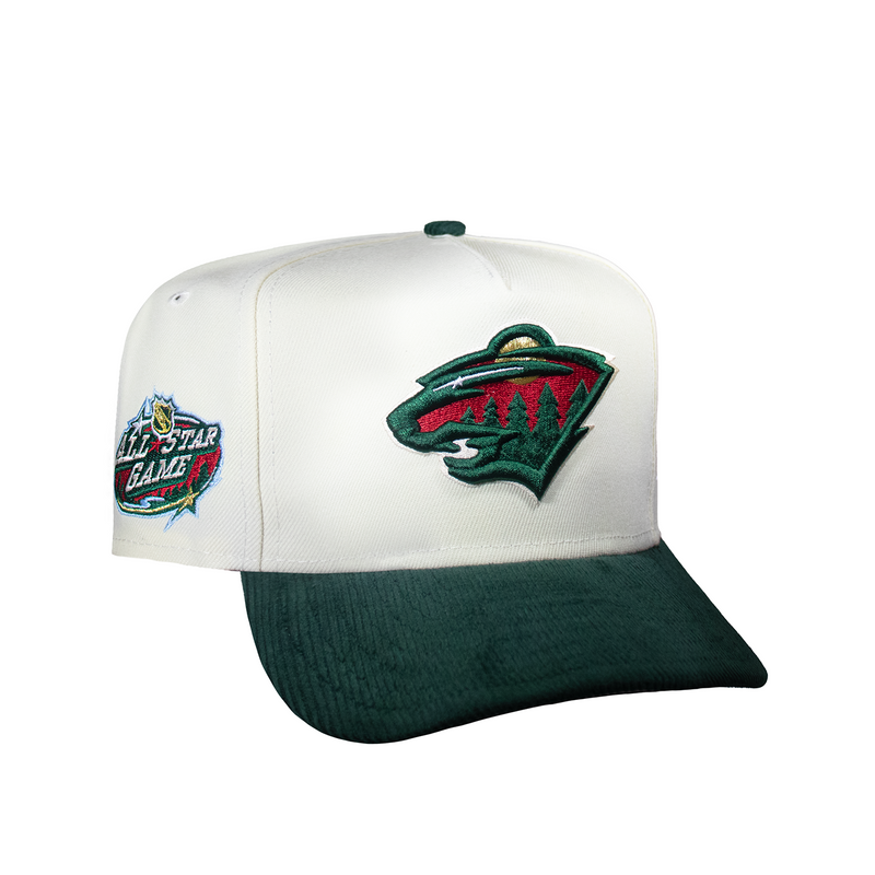 Minnesota Wild Creme and Green Cordy 950 AFrame Snap Back