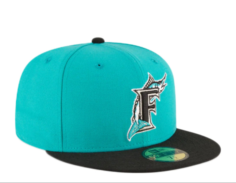 Florida Marlins Teal and Black 1997 World Series Fitted Hat