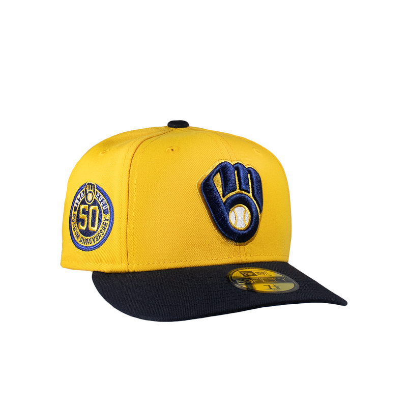 Milwaukee Brewers A-Gold Yellow & Navy Grey UV 50Th