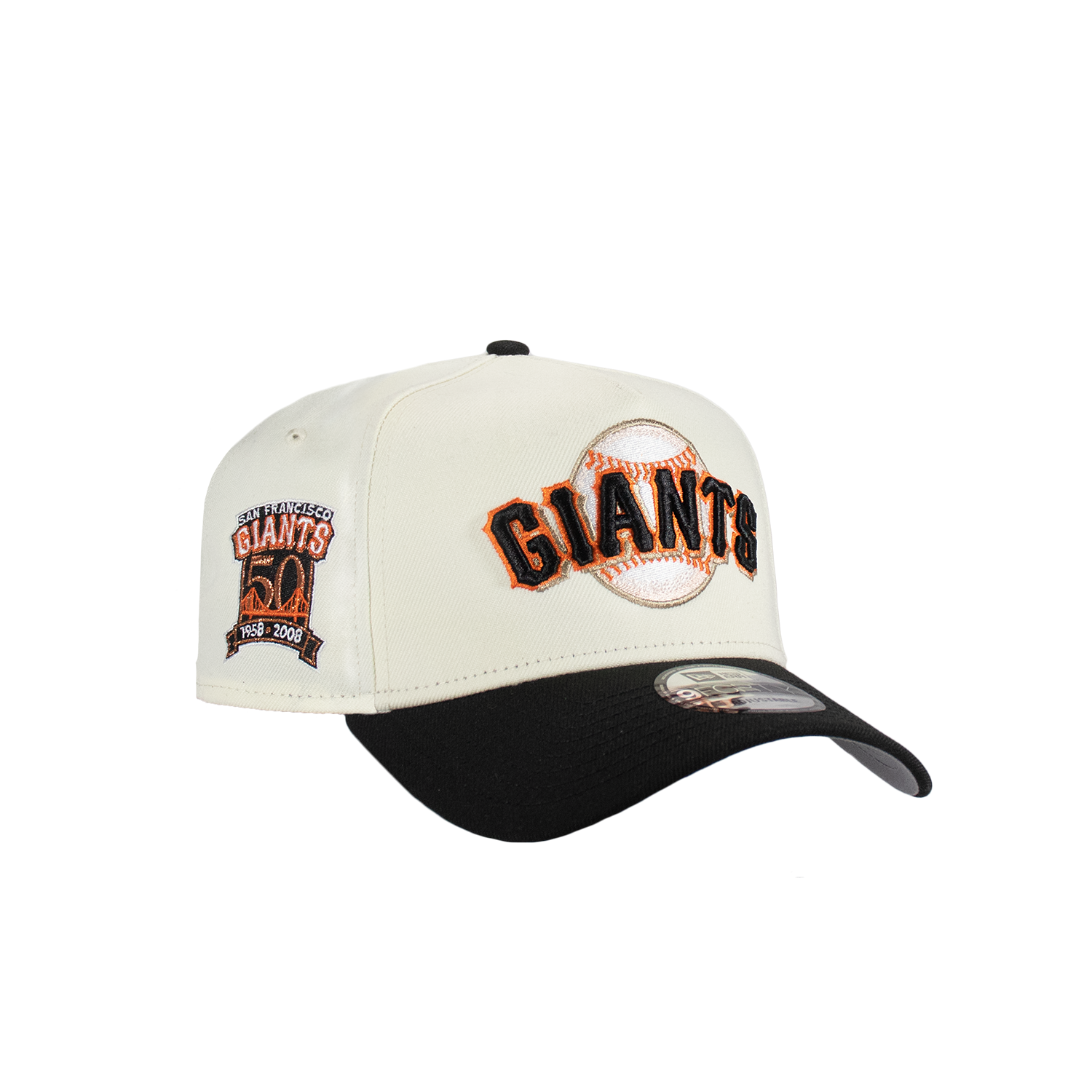 San Francisco Giants Chrome White & Black 940 A-Frame Snap Back 50th