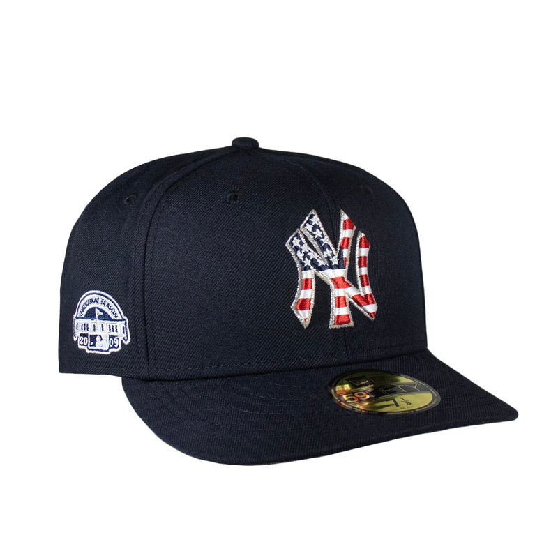 New York Yankees All Navy w American Flag Logo CAP USA NYC