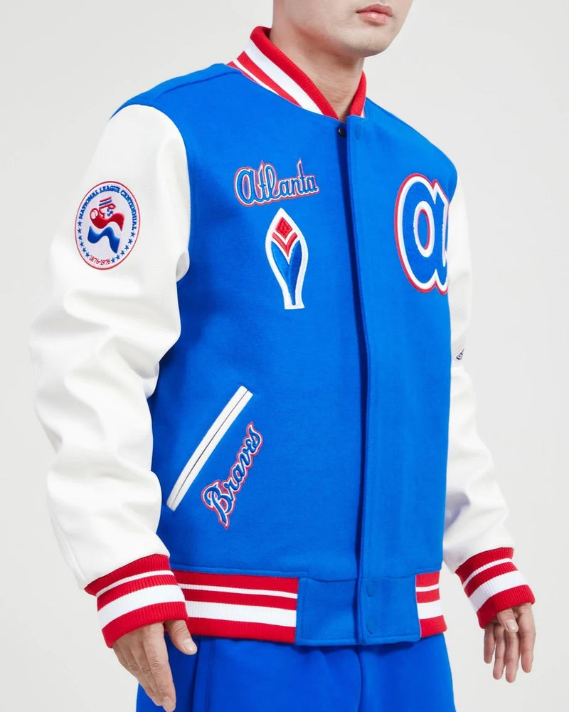 Atlanta Braves Royal Blue Varsity Jacket “a” Logo