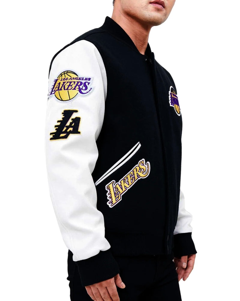 Los Angeles Lakers Black and White Varsity Jacket