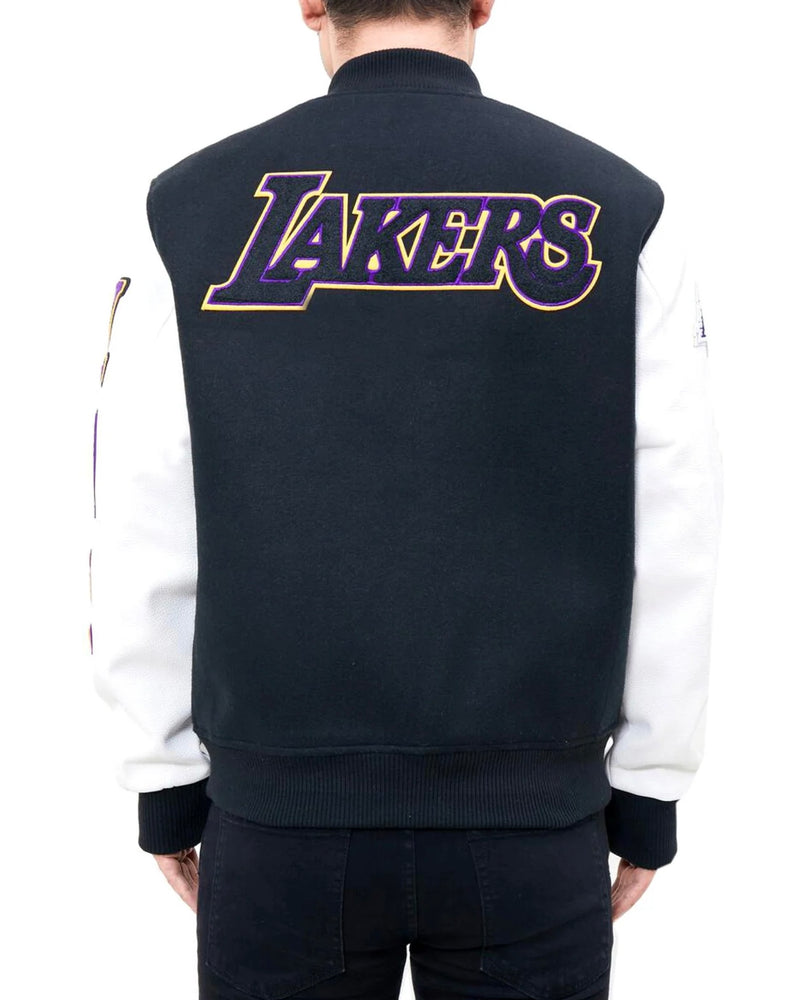 Los Angeles Lakers Black and White Varsity Jacket