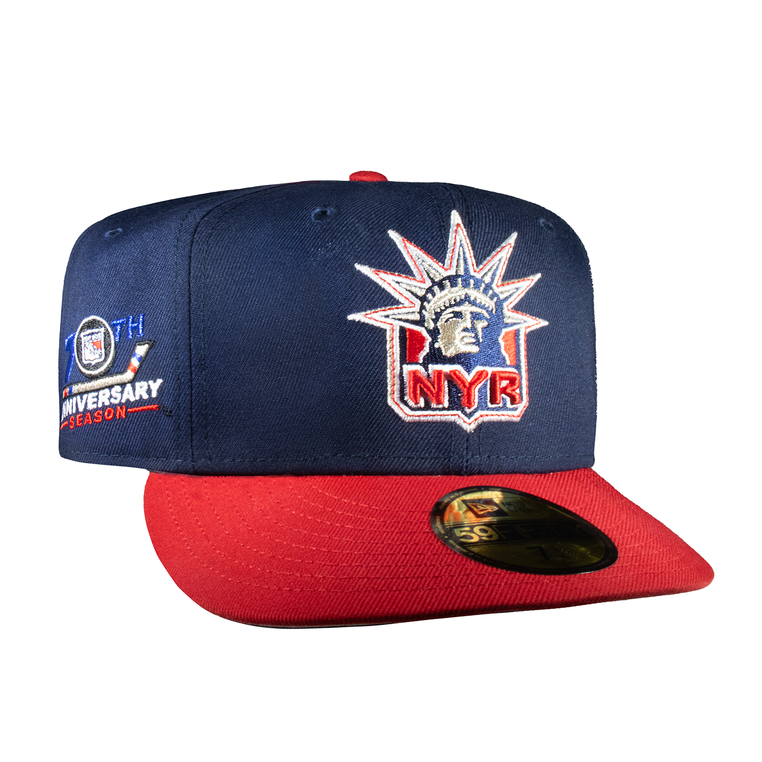 New York Rangers Liberty Logo Navy and Red 70Th Anniversary