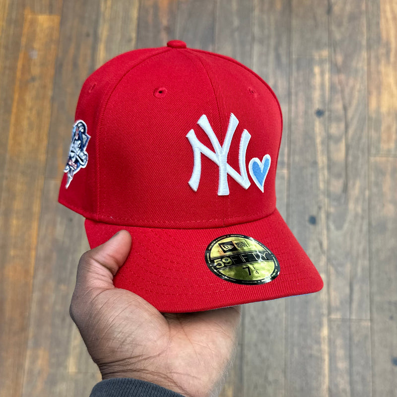 New York Yankees All Red Sky Blue Heart 2000 World Series