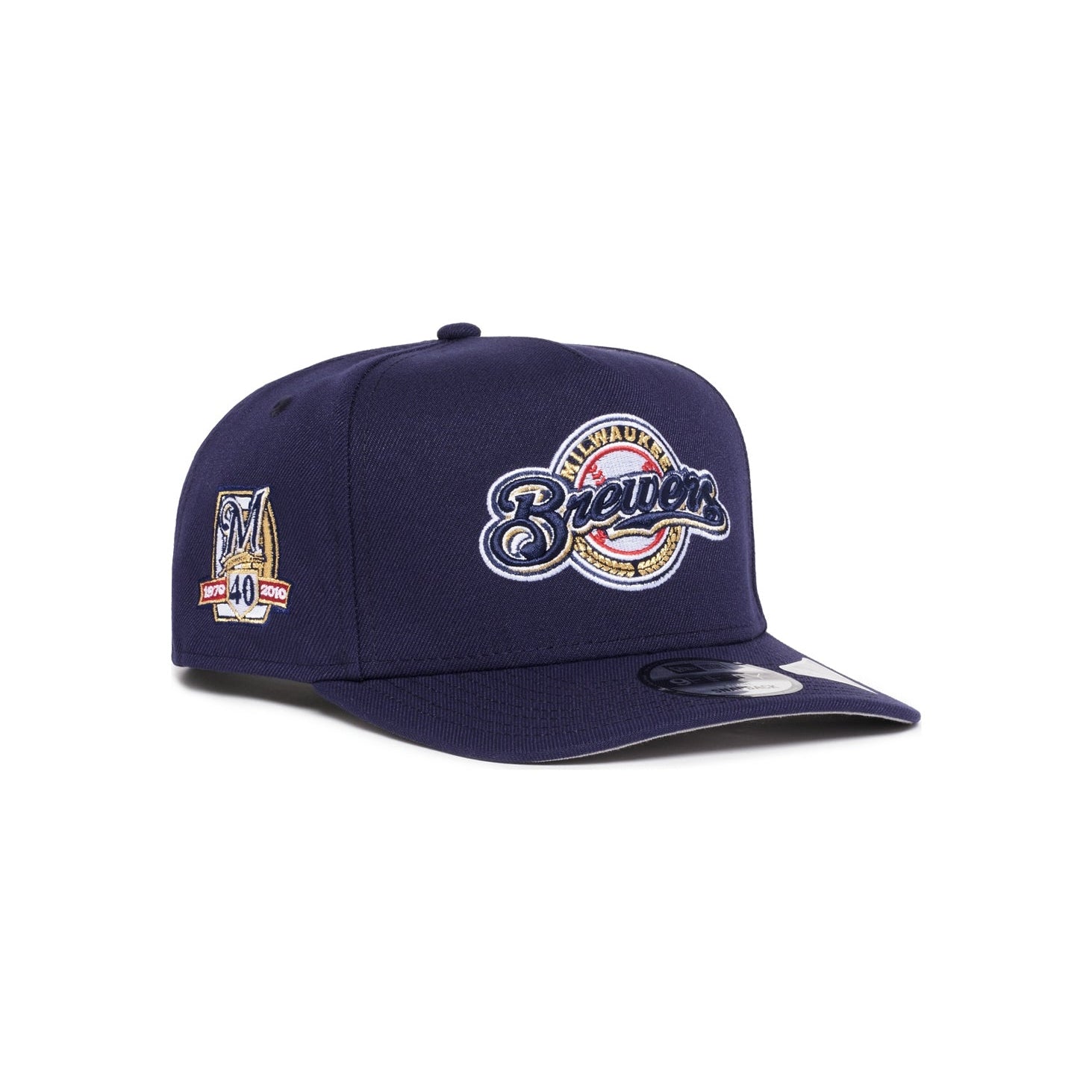 Milwaukee Brewers Light Navy 950 AFrame 40th Snap Back