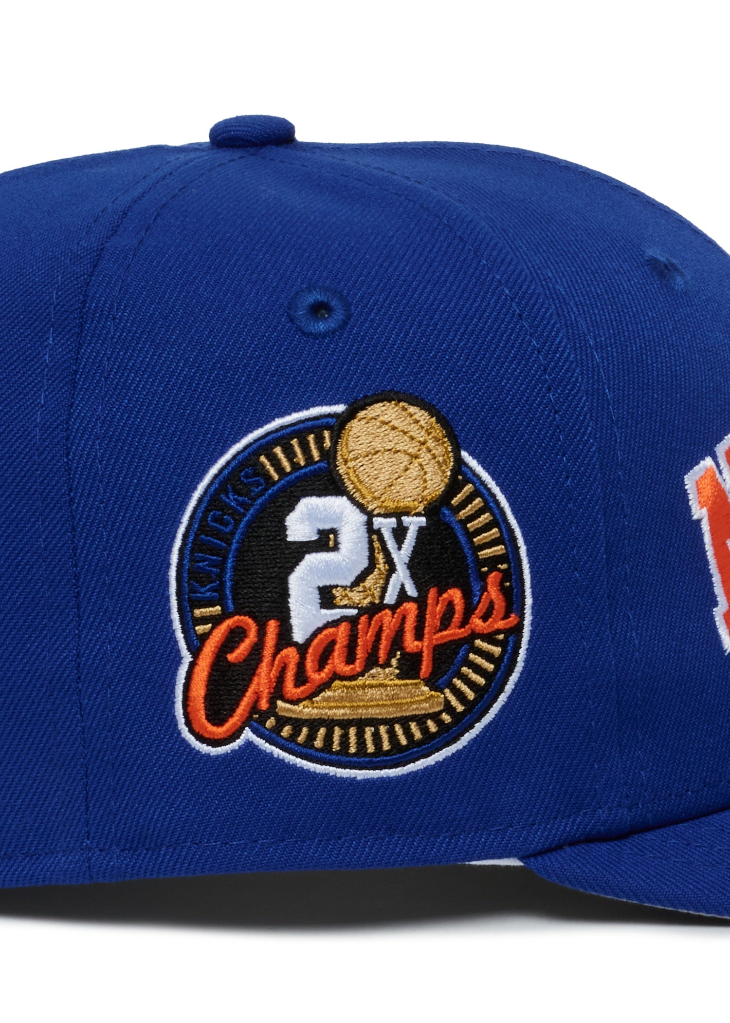 New York Knicks Majestic Blue Font Logo Statue Of Liberty 2X Champs