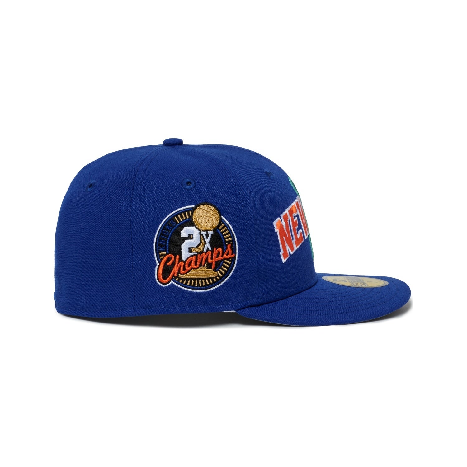 New York Knicks Majestic Blue Font Logo Statue Of Liberty 2X Champs