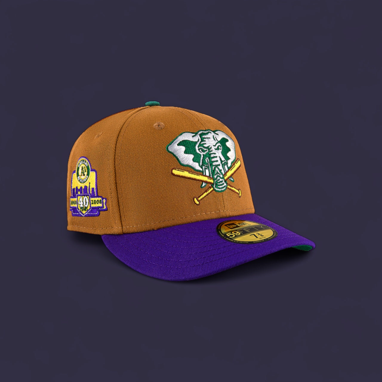 Oakland Athletics Wheat & Purple Stomper Logo 40 Years