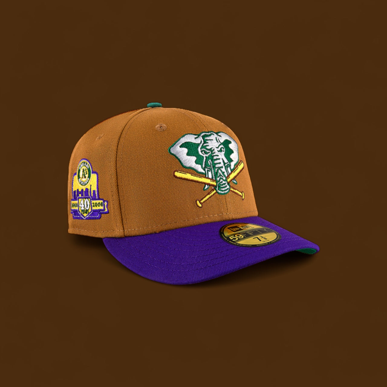 Oakland Athletics Wheat & Purple Stomper Logo 40 Years