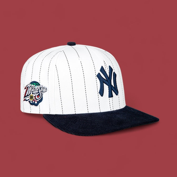 New York Yankees Striped W/ Cordy Navy Visor 1998 WS