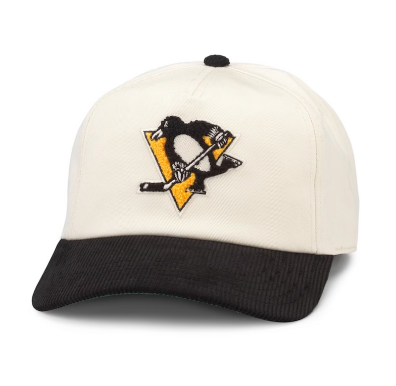 Pittsburgh Penguins Burnett Ivory & Black Snap Back