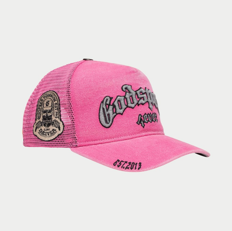 God Speed Forever Pink Trucker Hat (Fuchsia Washed)