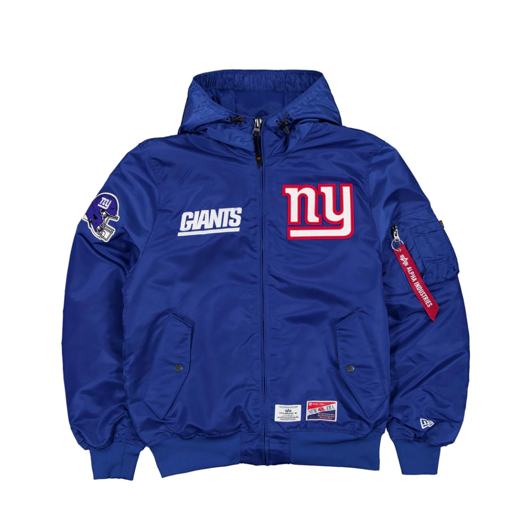 New York Giants Royal Bomber Jacket New Era X Alpha Industries