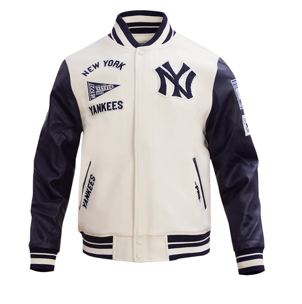New York Yankees Creme and Navy Varsity Jacket