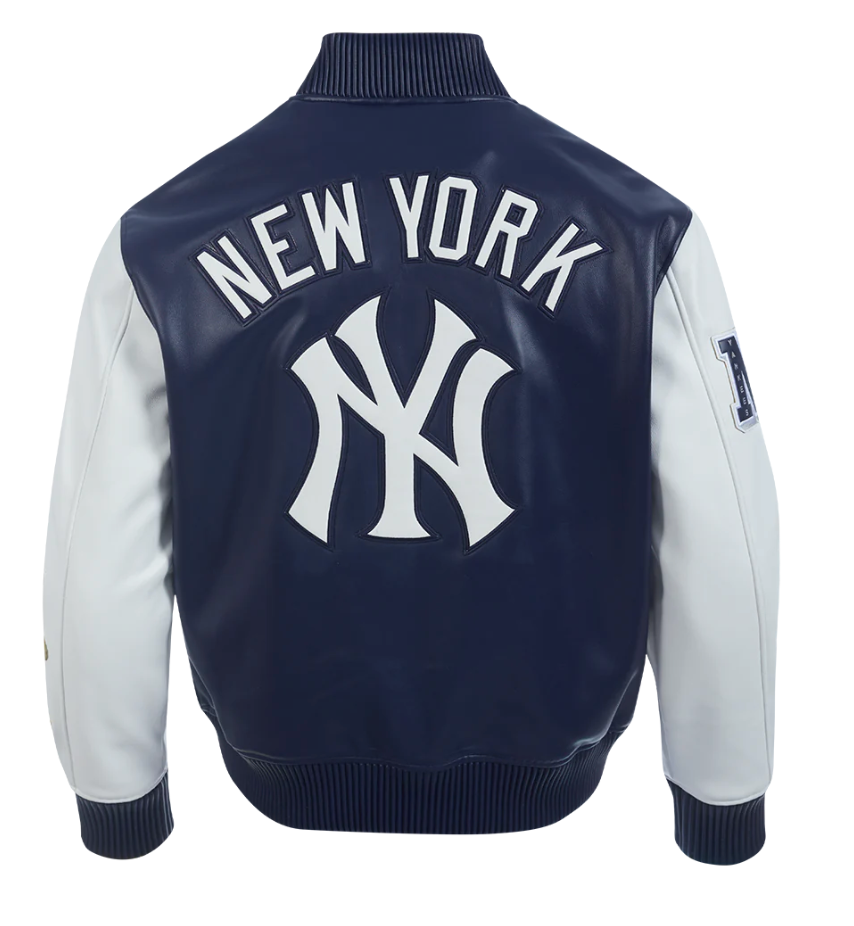 New York Yankees All Navy Leather Jacket – CAP USA NYC New York Yankees All Navy Leather Jacket – CAP USA NYC