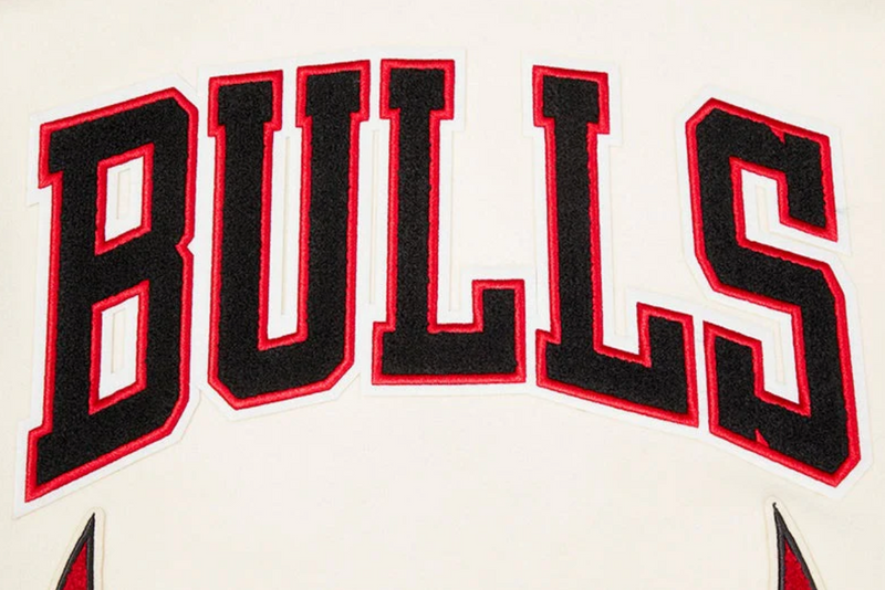 Chiacgo Bulls Creme and Red Varsity Jacket