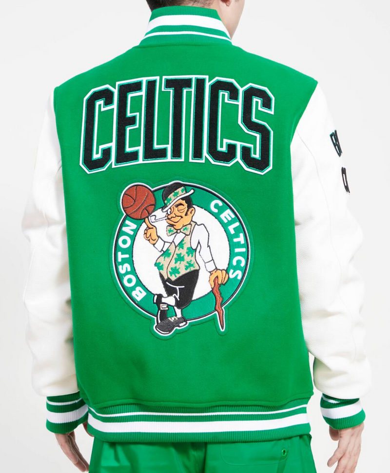 Boston Celtics Green and White Varsity Jacket