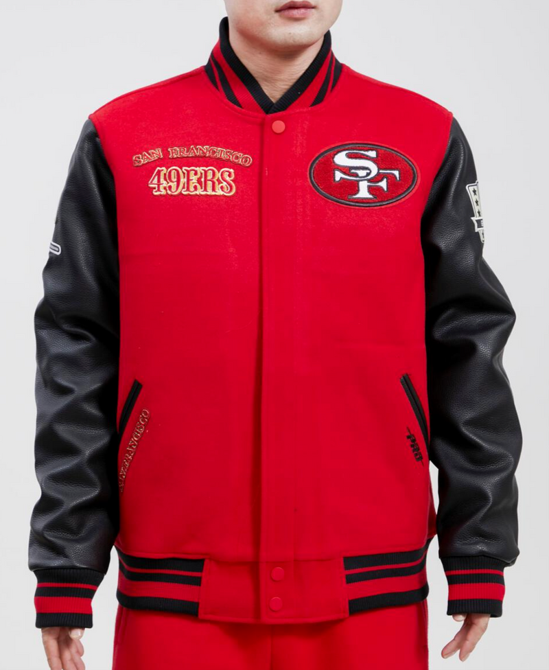 San Fransisco 49ers Red and Black Varsity Jacket