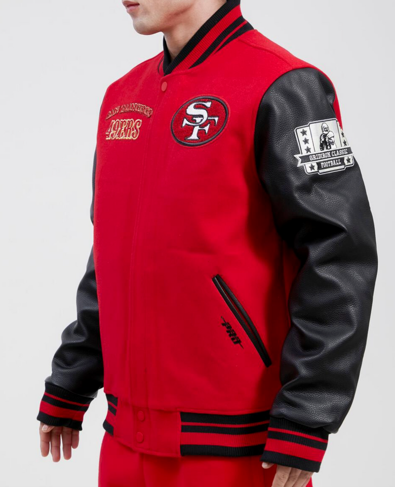 San Fransisco 49ers Red and Black Varsity Jacket