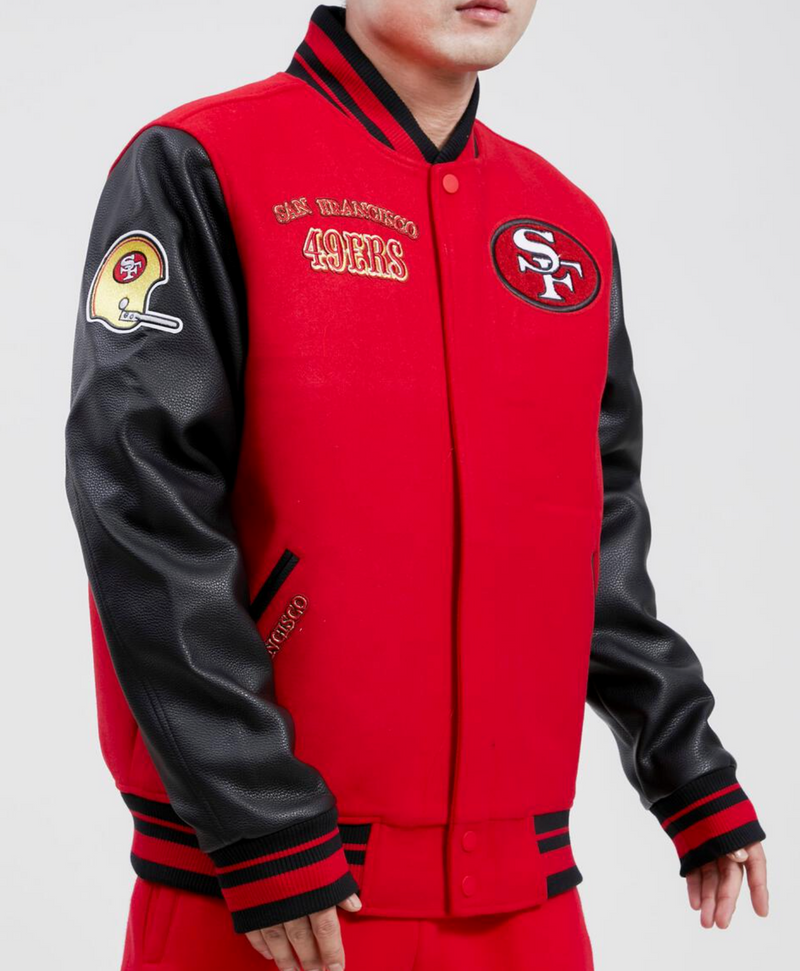 San Fransisco 49ers Red and Black Varsity Jacket