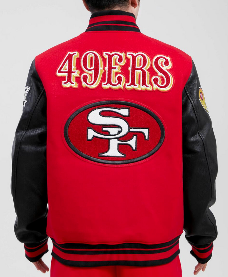 San Fransisco 49ers Red and Black Varsity Jacket