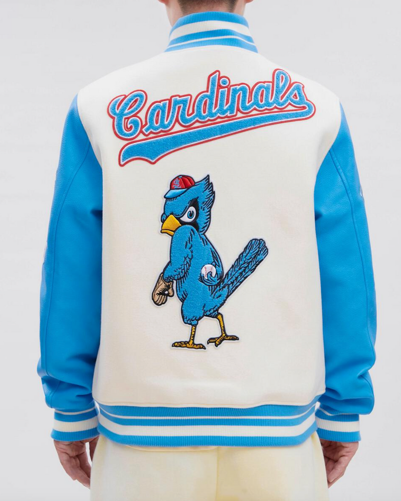 St. Louis Cardinals Creme and Sky Blue Varsity Jacket