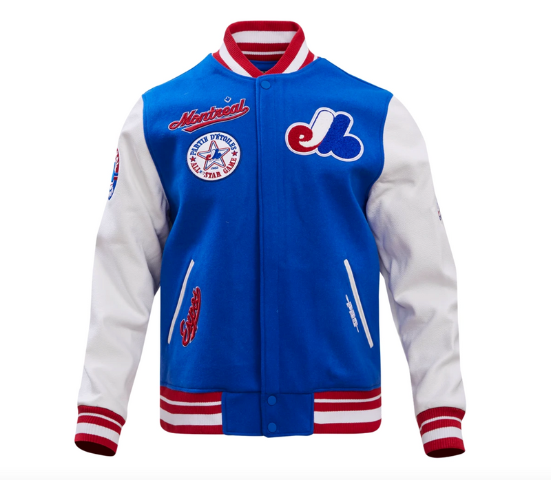 Montreal Expos Blue and White Varsity Jacket