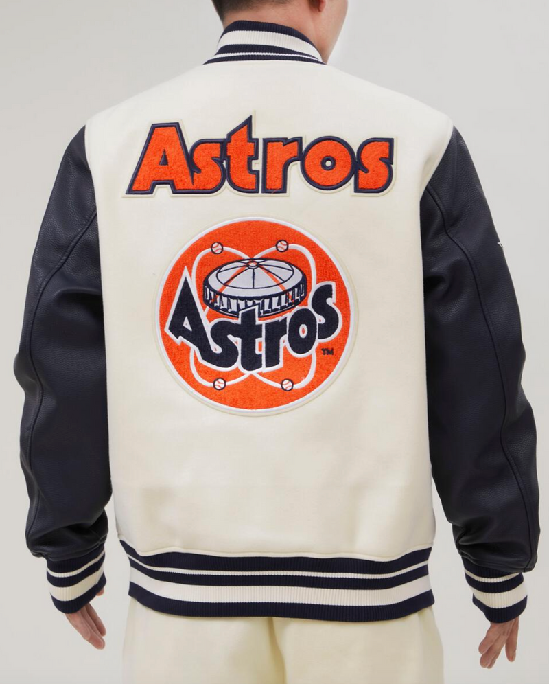 Houston Astros Creme and Navy Varsity Jacket