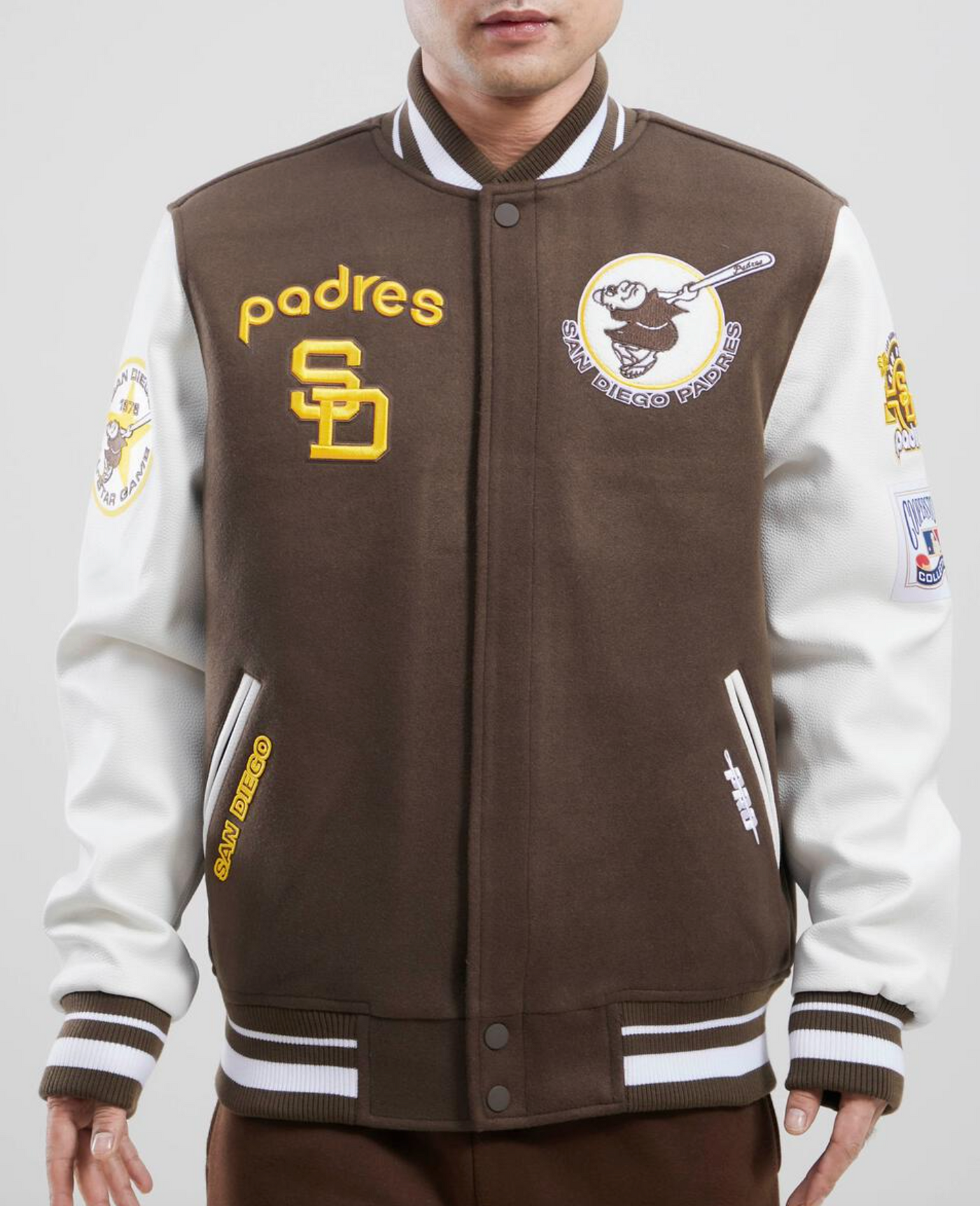 San Diego Padres Brown and White Varsity Jacket – CAP USA NYC