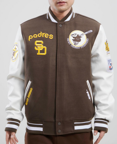 San Diego Padres Brown and White Varsity Jacket – CAP USA NYC
