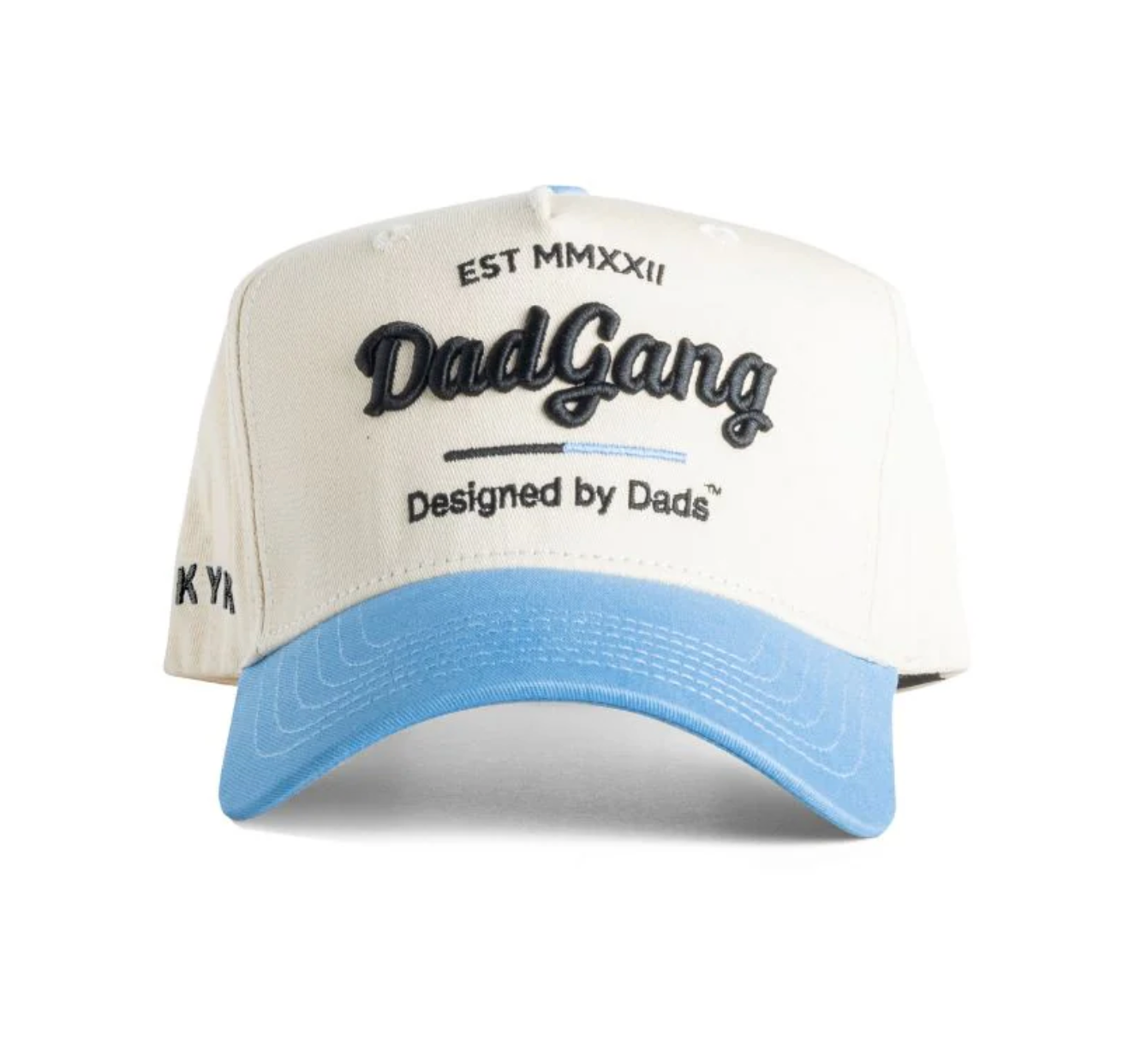 DAD GANG Creme and Baby Blue Horsepower Truckers Snapback