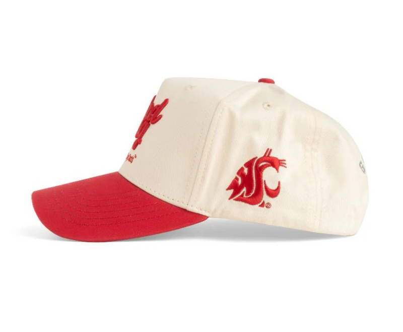 DAD GANG x WSU Creme and Crimson Red Trucker