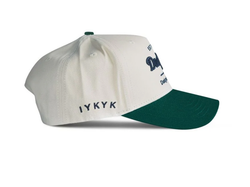 DAD GANG Horsepower Creme and Forest Green Snap Back