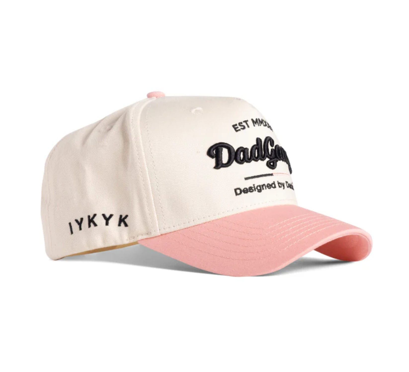 DAD GANG White and Pink Horsepower Trucker Hat