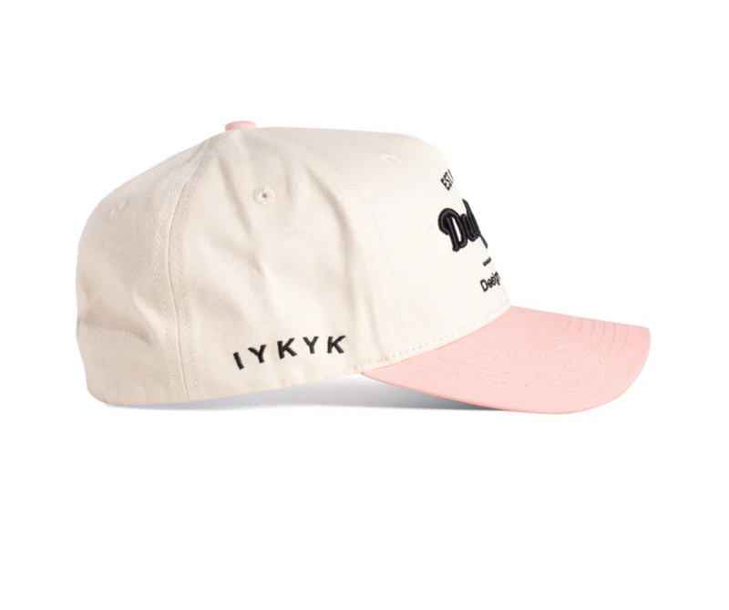 DAD GANG White and Pink Horsepower Trucker Hat