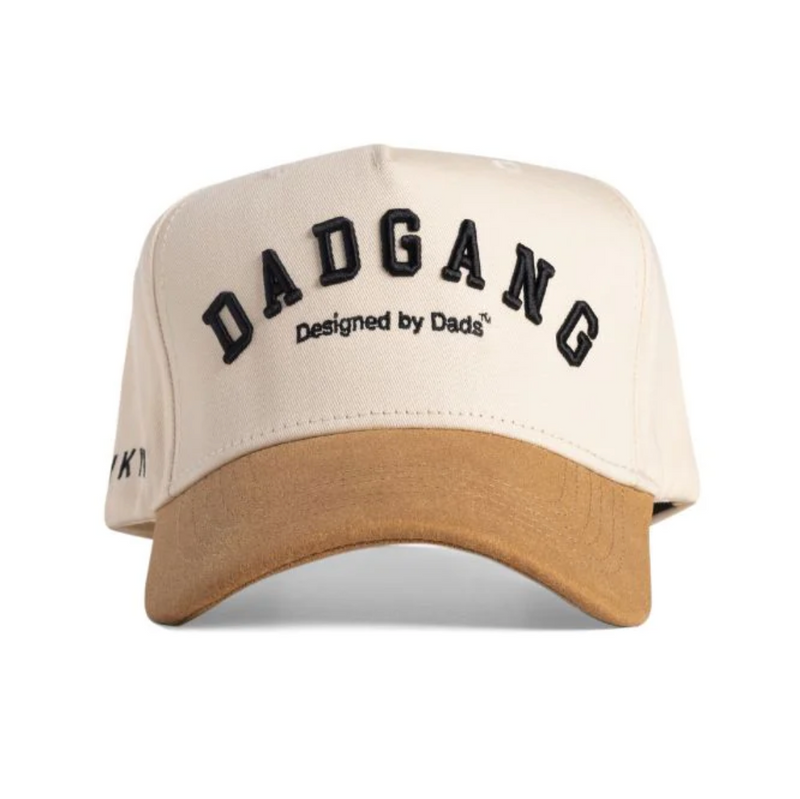 DAD GANG Creme Suede Script Snapback