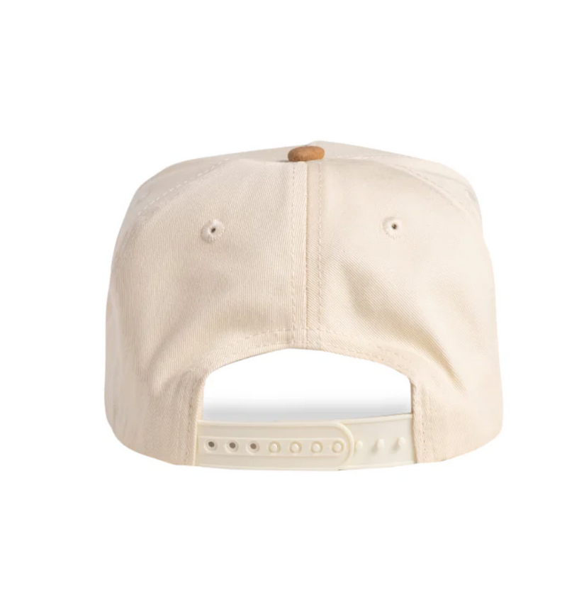 DAD GANG Creme Suede Script Snapback