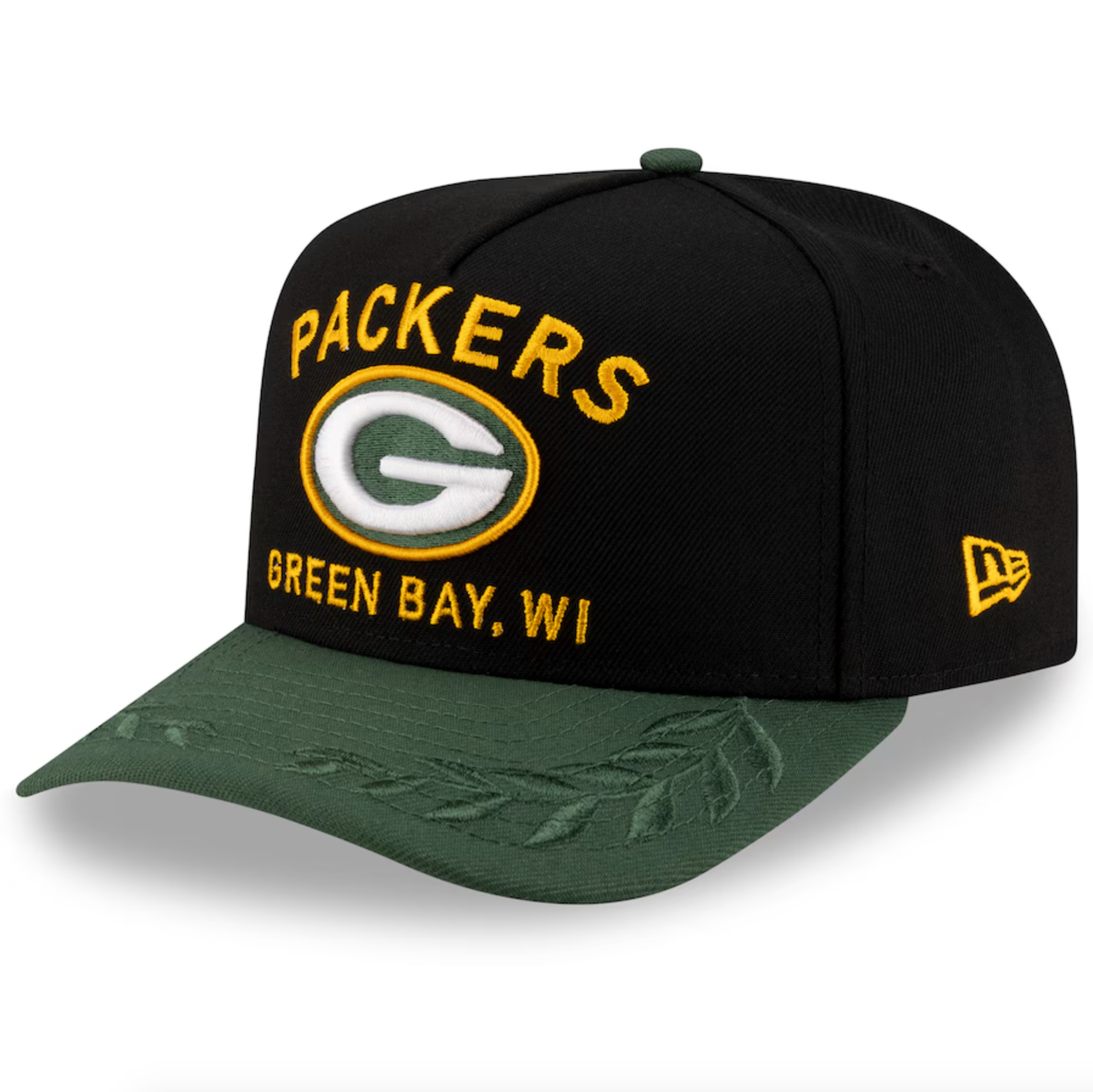 Green Bay Packers Black NFL25 DRAFT 950 AFrame Snap Back