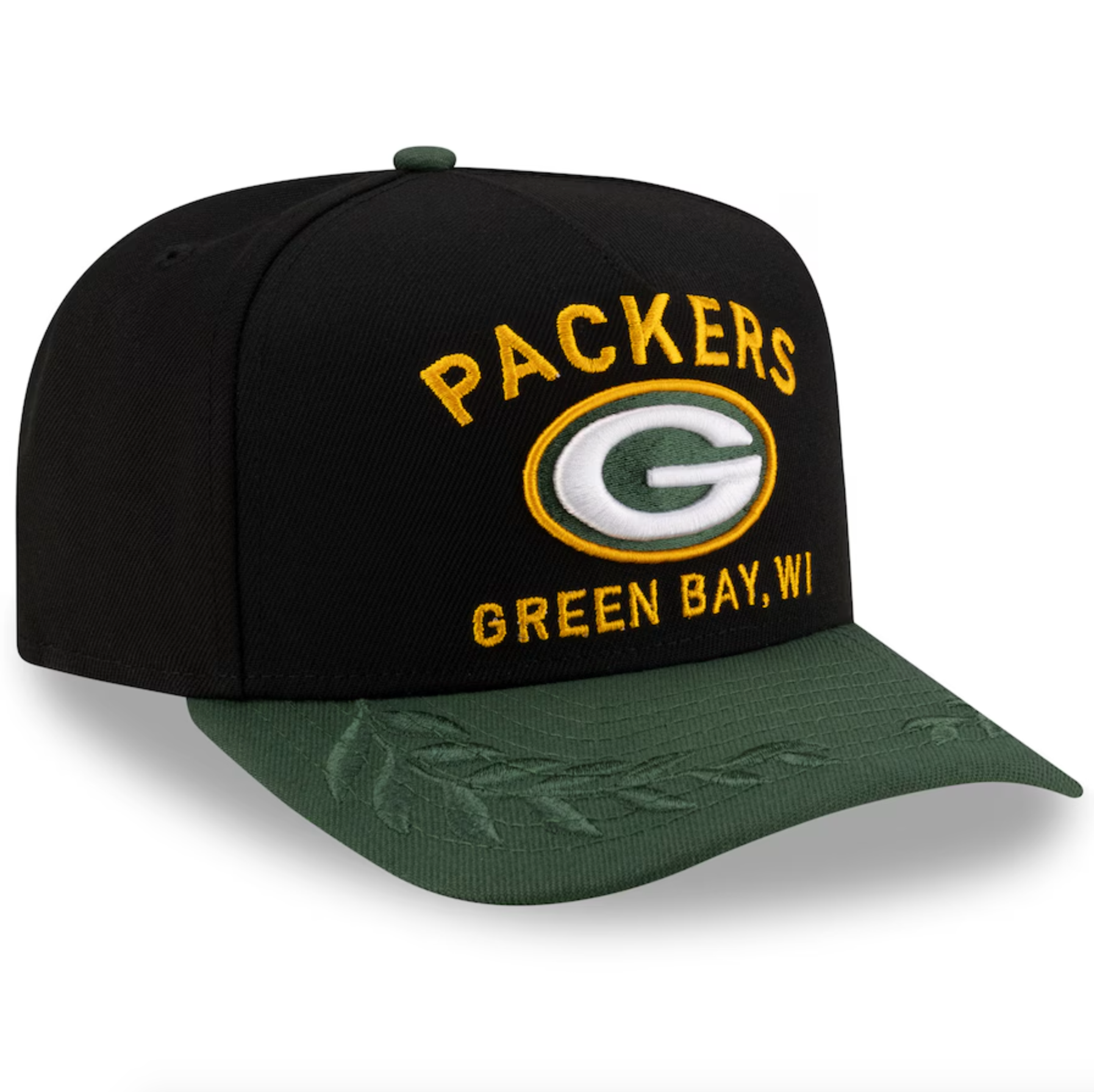 Green Bay Packers Black NFL25 DRAFT 950 AFrame Snap Back