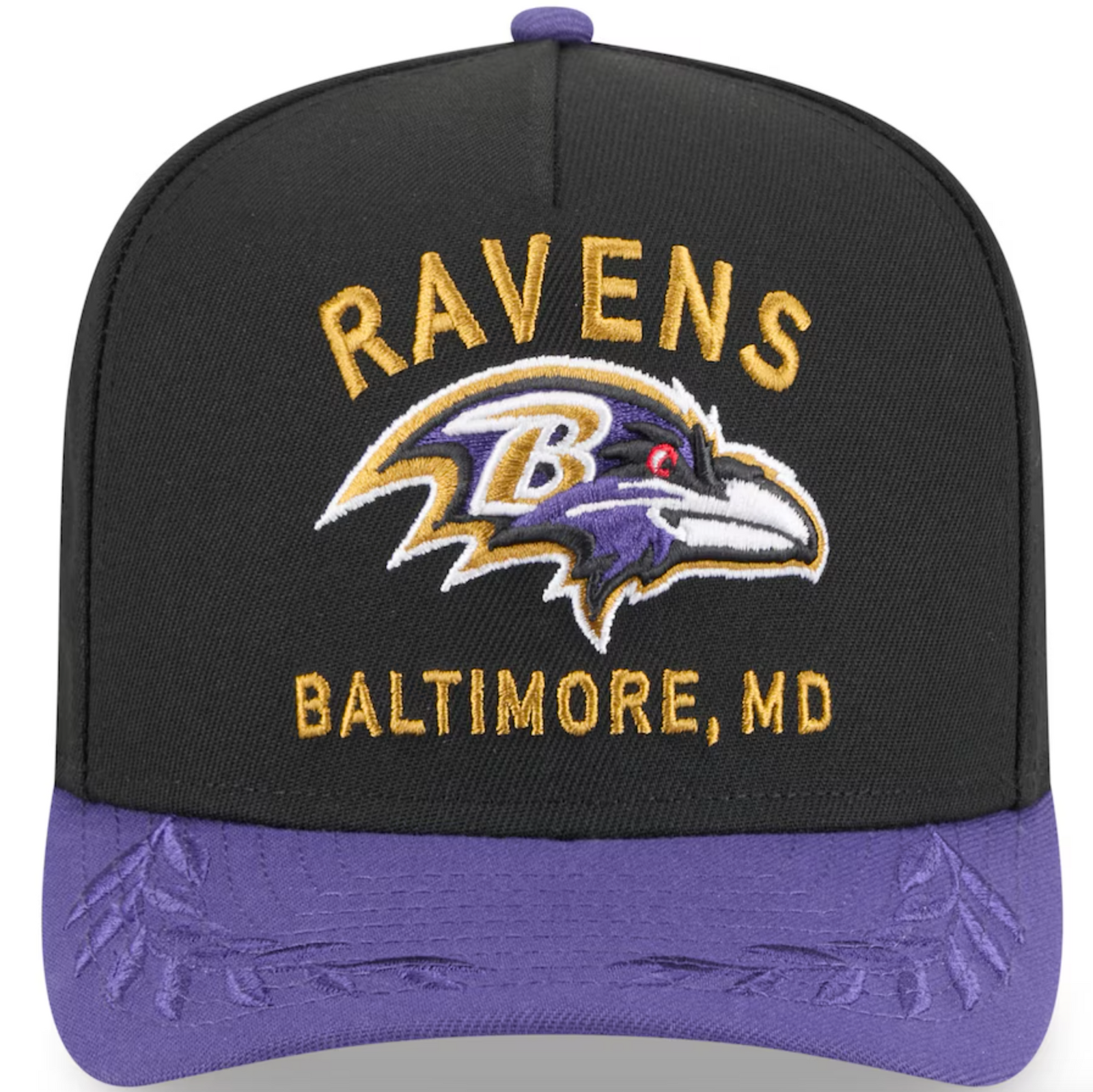 Baltimore Ravens Black NFL25 DRAFT 950 AFrame Snap Back – CAP USA NYC