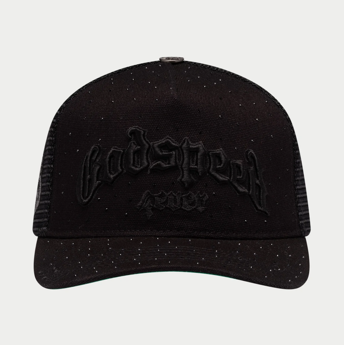 GODSPEED Forever Black on Black w/ Crystals Trucker Snap Back GODSPEED Forever Black on Black w/ Crystals Trucker Snap Back