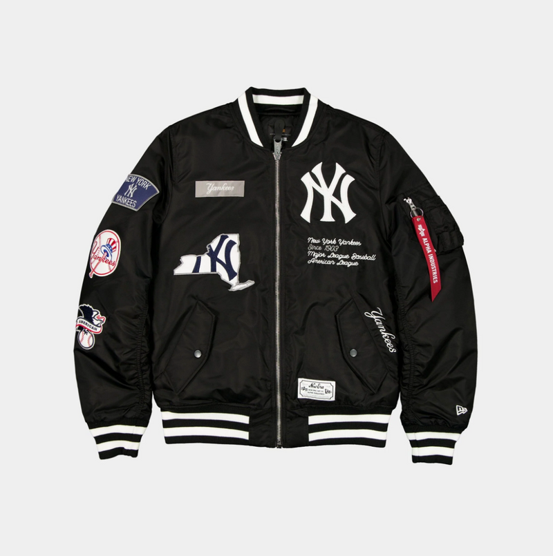 New York Yankees Black Bomber Jacket New Era X Alpha Industries