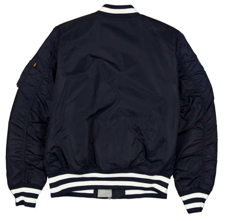 Seattle Mariners Navy Satin Bomber Jacket New Era X Alpha