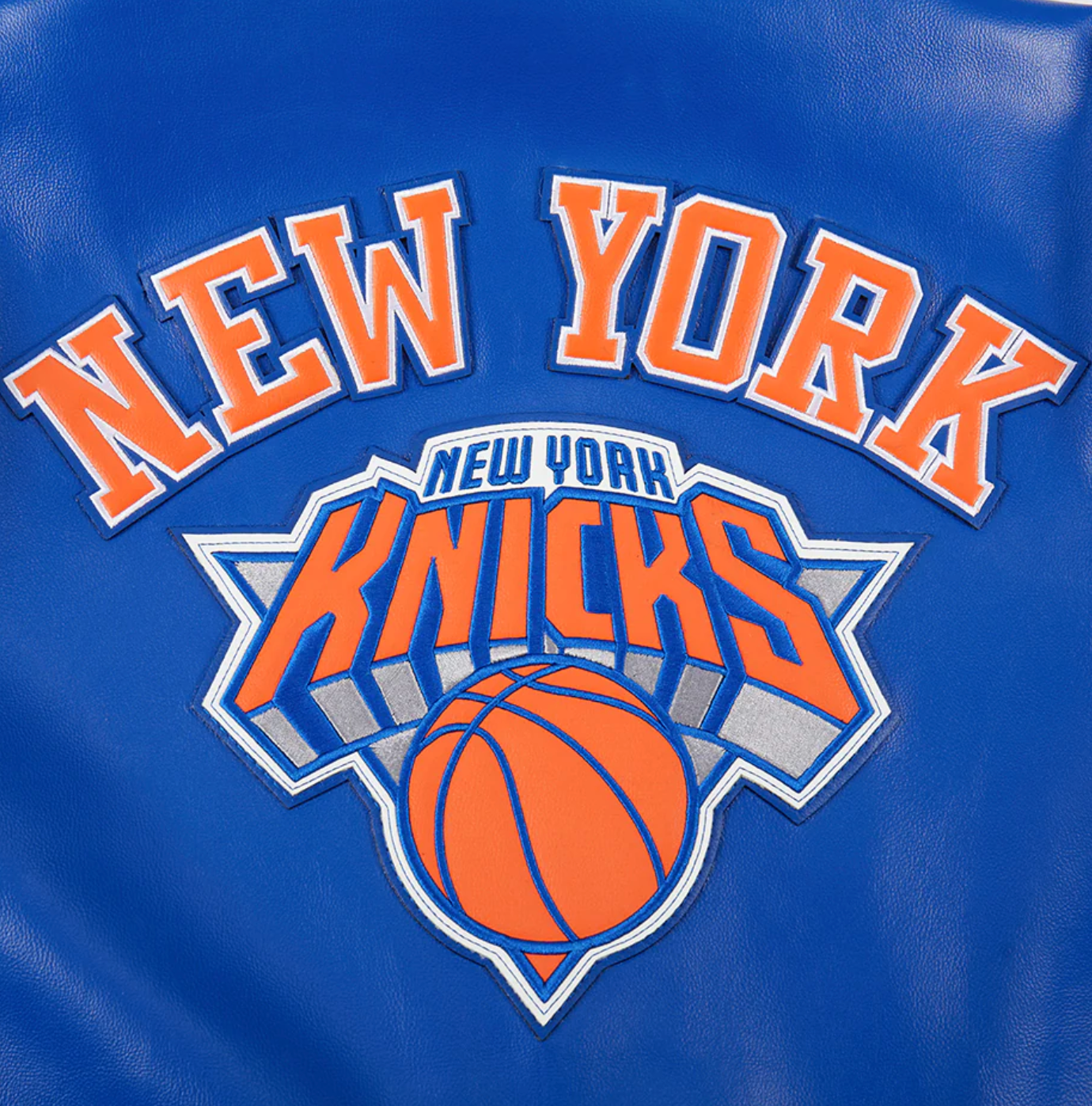 New York Knicks Royal and White Leather Jacket