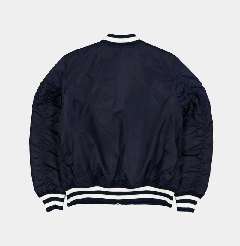 【25日限定価格】Alteration Baffs Jacket NAVY S Atlanta Braves Navy Satin Bomber Jacket New Era X Alpha Industries