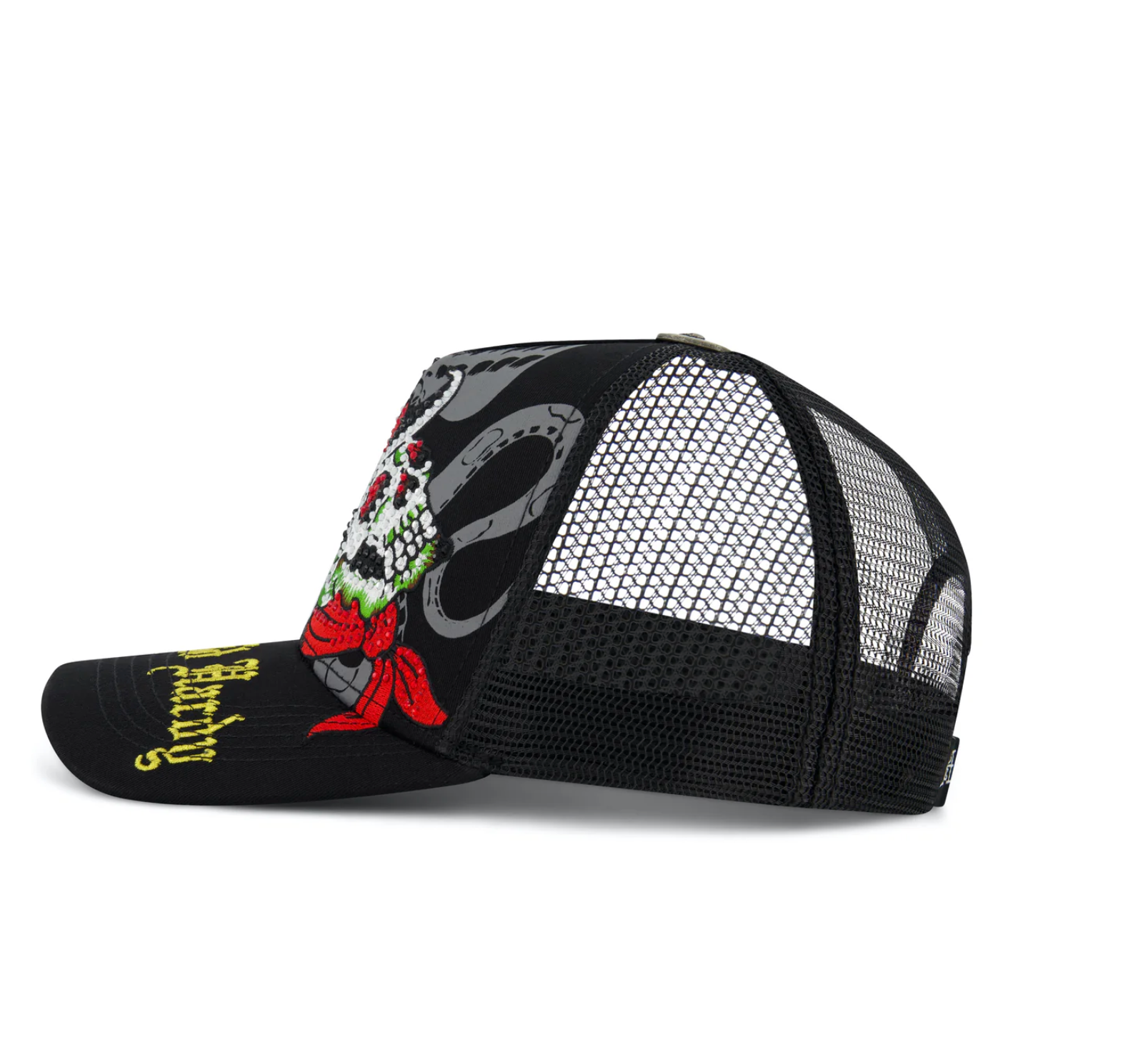 Ed Hardy Black Cowboy Skull Trucker HAT